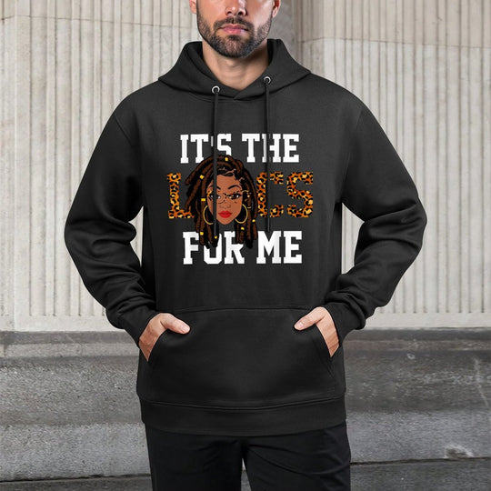 Womens It The Locs for Me Leopard Black Hair African Pride Shape Retention Hoodie