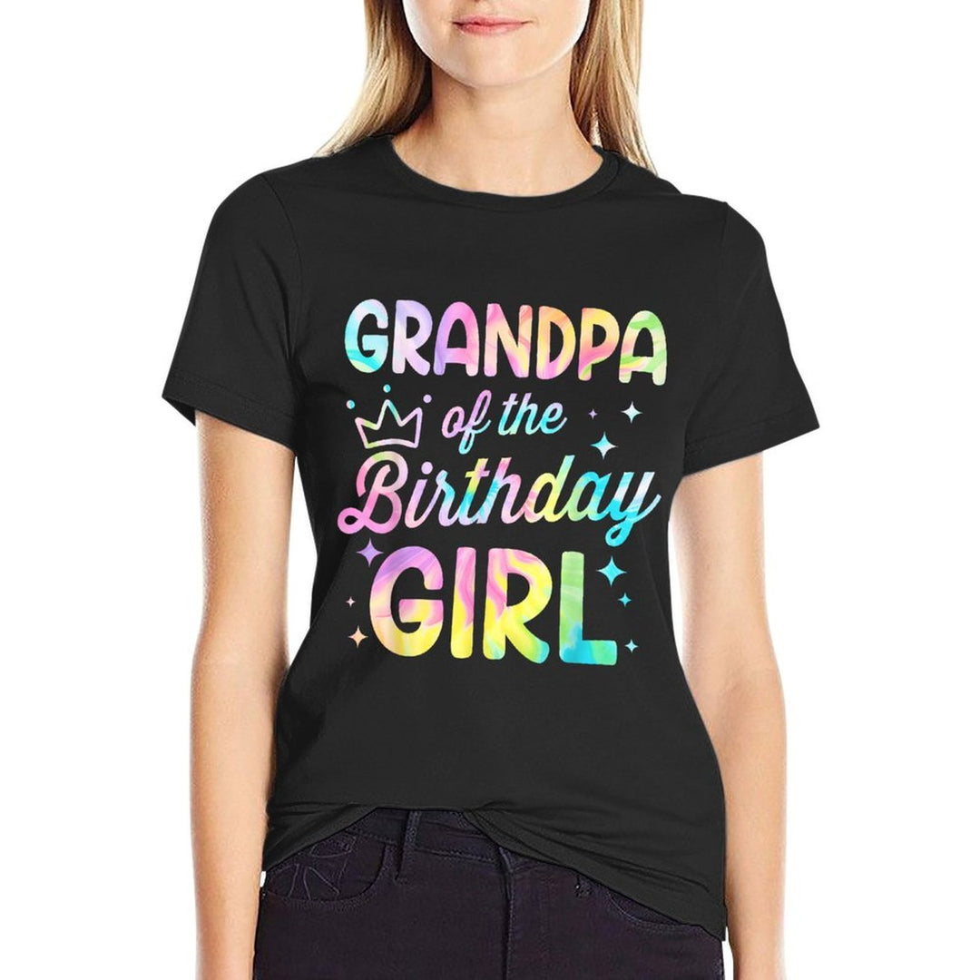 Grandpa Of The Birthday Girl Tie Dye Girl Bday Party  Odor-resistant T-Shirt