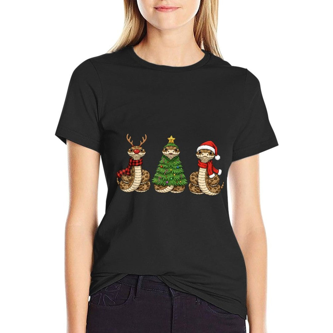 Retro Christmas Hognose Snake Santa Reindeer  Affordable Price T-Shirt