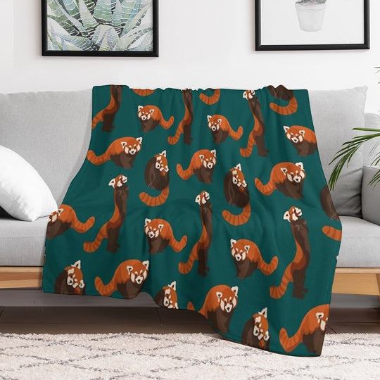 RED PANDA PATTERN All-season Throw Blanket