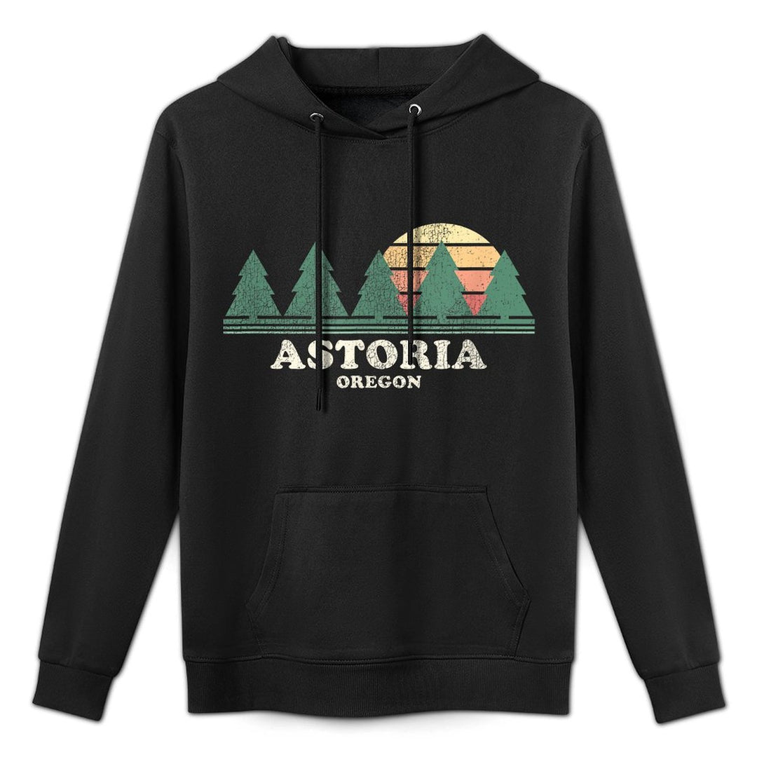 Astoria OR Vintage Throwback Retro 70s Design Relaxed Fit Hoodie