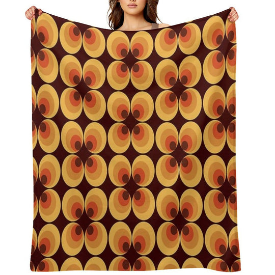 Retro Orange Anti-pilling Throw Blanket