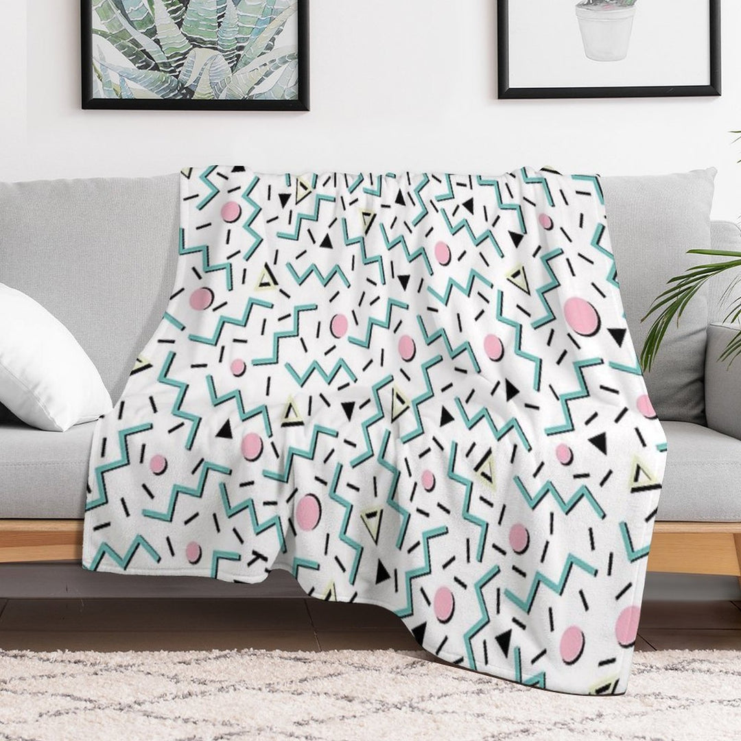 Back to The 80's Eighties, Funky Memphis Pattern Design Compact Throw Blanket