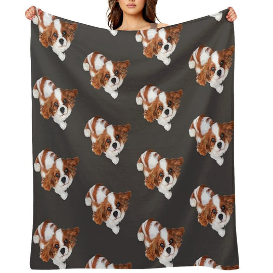 Cavalier King Charles Spaniel Looking Up Comfort Throw Blanket