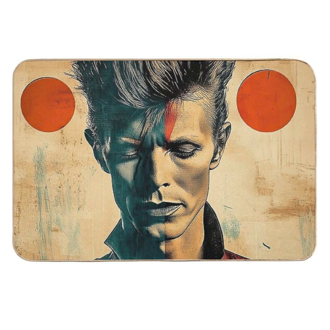 David Bowie Geometric Painting with Textures  Multi-Purpose Bath Mat