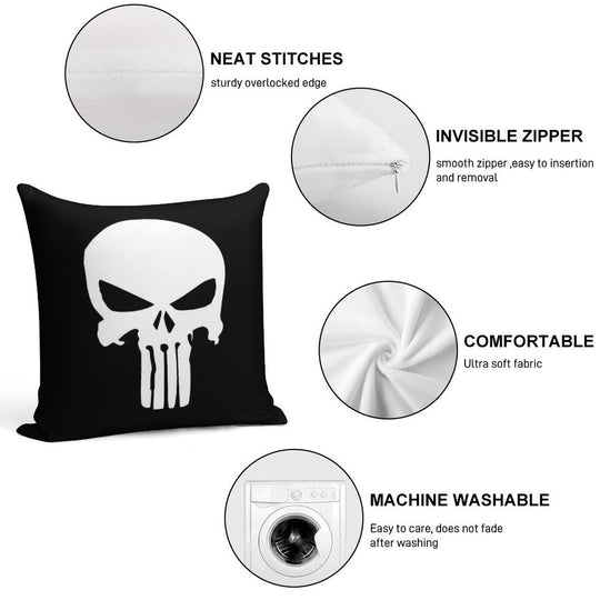 Punisher Skull Inspired Soft Warmth Comfort Throw Pillow