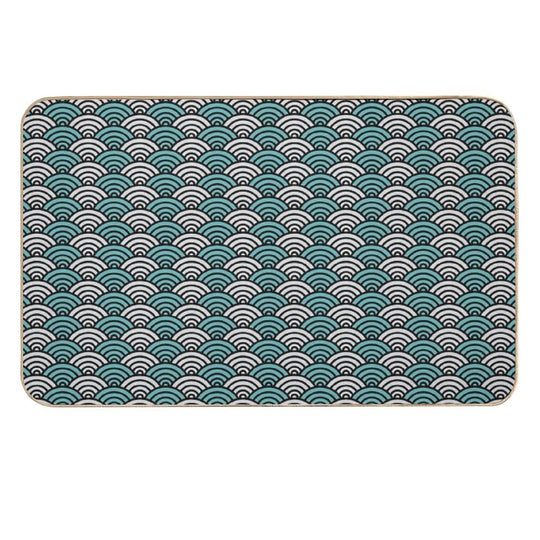 Japanese Ocean Waves Abstract Print  Dirt-Trapping Bath Mat