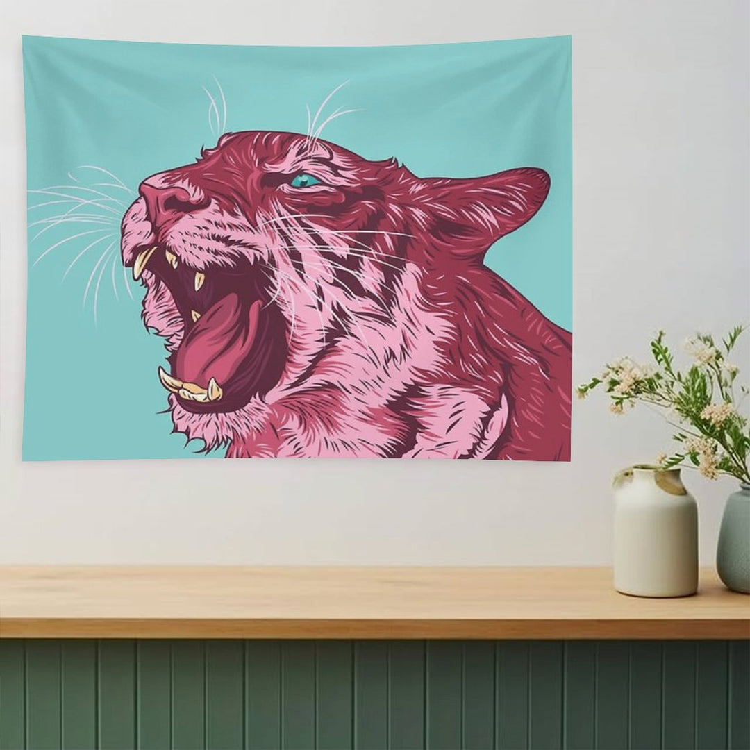 Magenta Tiger Tapestry