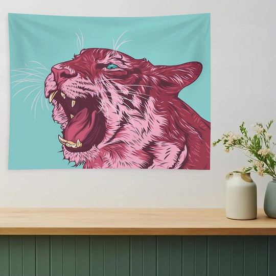 Magenta Tiger Tapestry