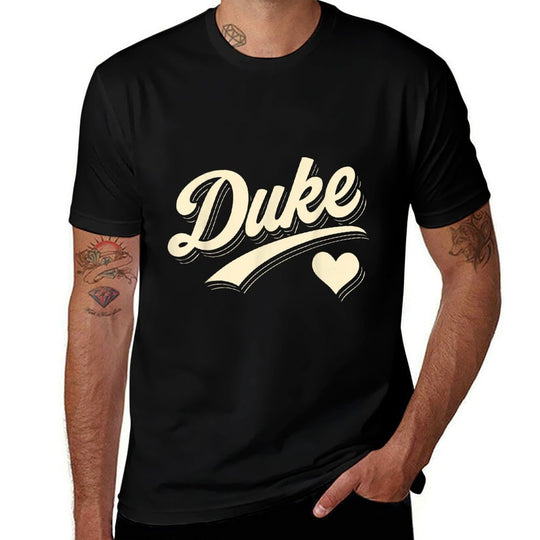 Duke Retro Script Heart Gift for Men Women Kid Boy Girl  Versatile T-Shirt