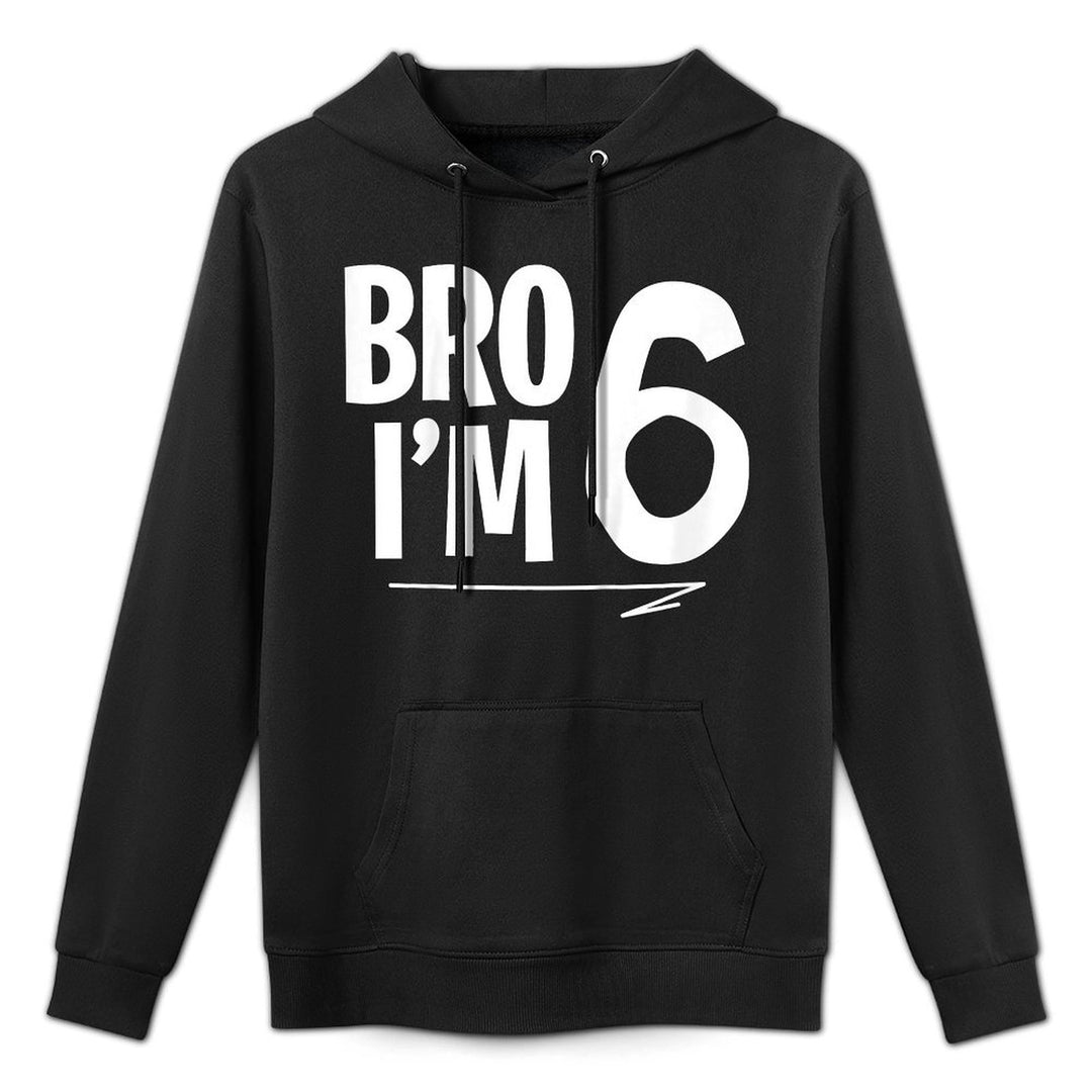 Kids 6th Birthday Boy Bro I'm 6 Year Old Six Bday Colorfast Hoodie