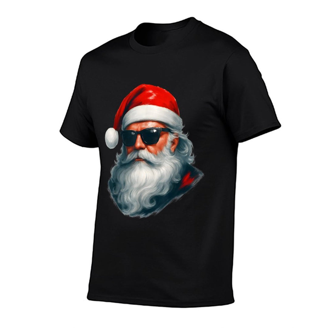 Santa Face Retro Sunglasses Funny Christmas Pajama Mens Boys  Lightweight T-Shirt