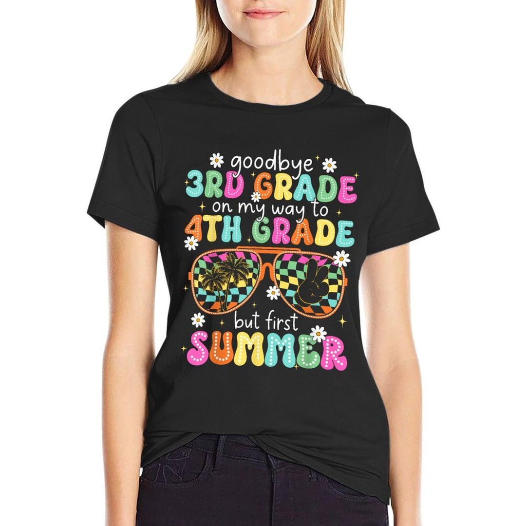 Goodbye 3rd Grade On My Way to 4th Grade Last Day Of School  Oversized Silhouette T-Shirt