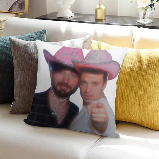 Chris Evans & Sebastian Stan Soft Luxury Feel Throw Pillow