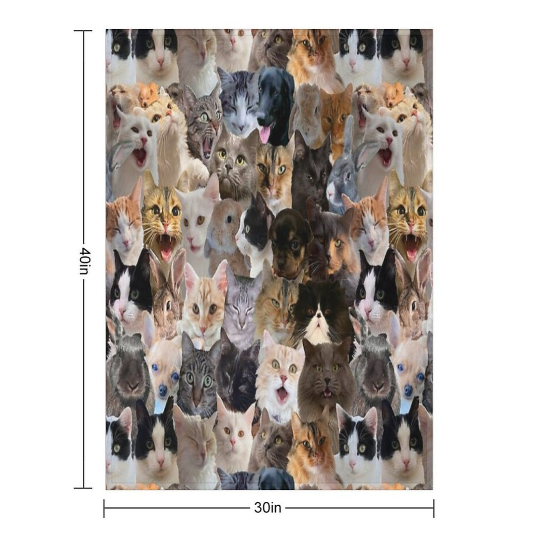Cute Pets Pattern Anti-pilling Throw Blanket