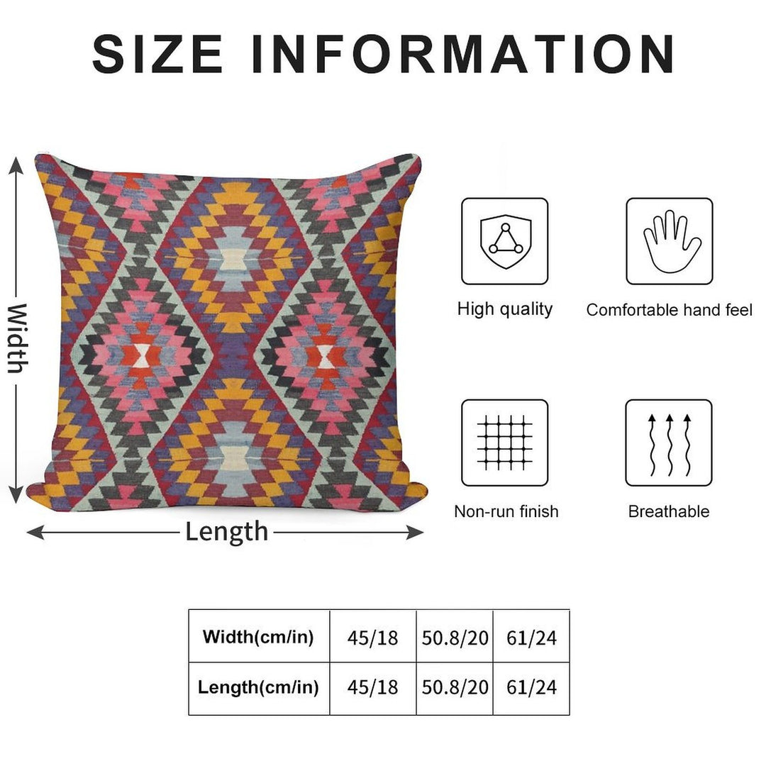 Turkish Kilim Soft Shrink-Resistant Throw Pillow