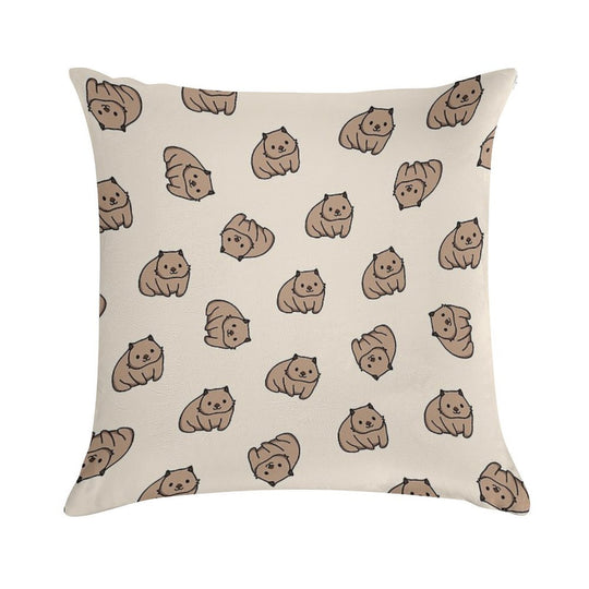 Wombat Soft Hidden Zipper Throw Pillow