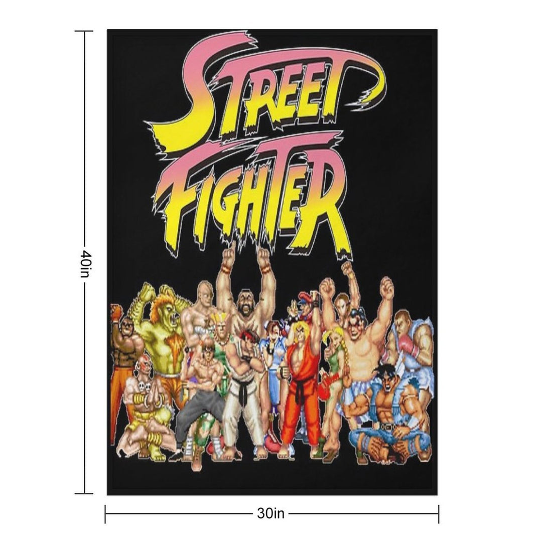 Street Fighter Retro Game Lightweight Throw Blanket