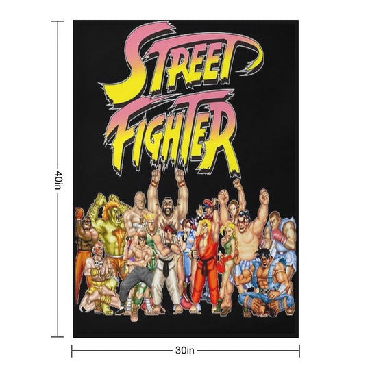 Street Fighter Retro Game Lightweight Throw Blanket