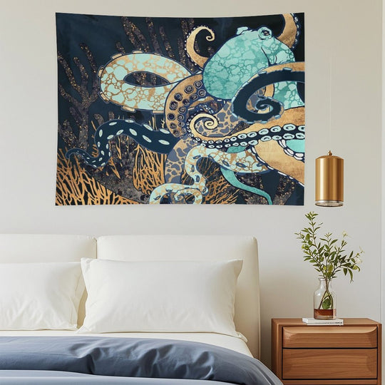 Metallic Octopus II Tapestry