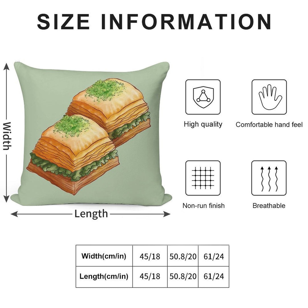 Pistachio Baklava Soft Luxury Feel Throw Pillow