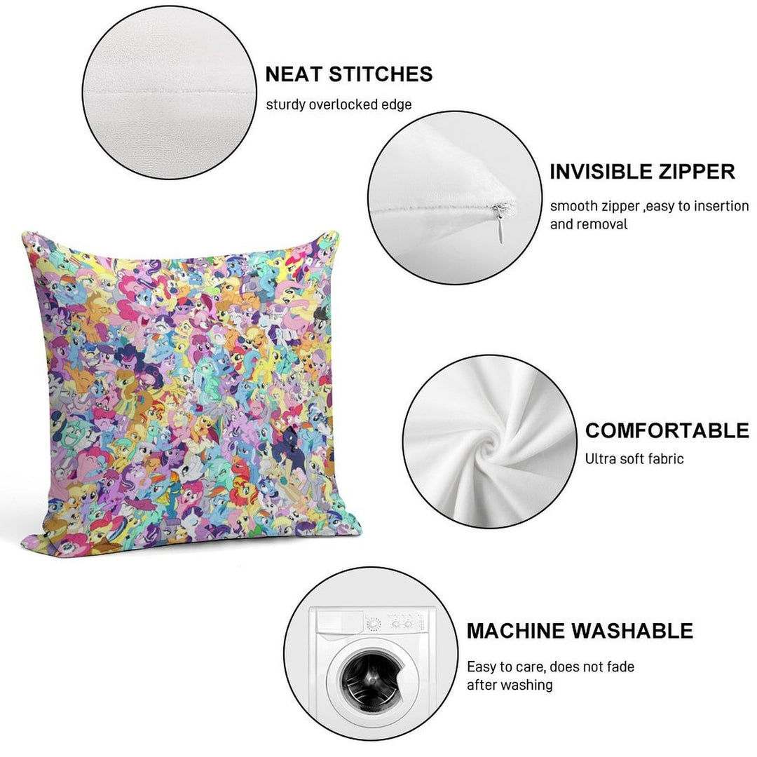 Everypony Mess Soft Anti-Pilling Throw Pillow