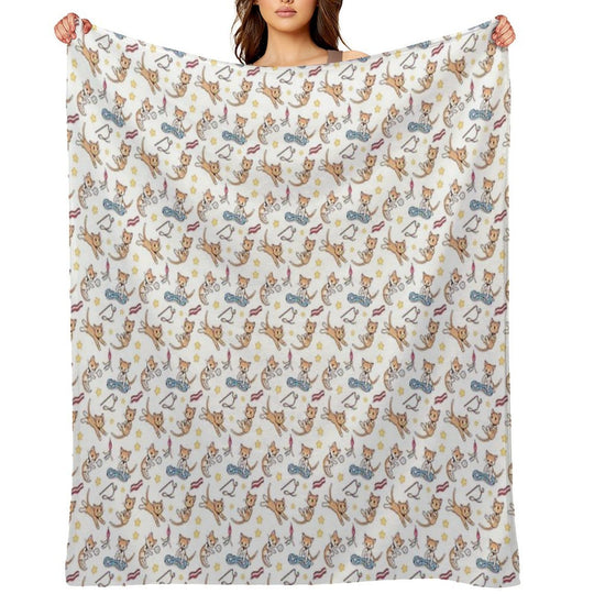 Boy Print with White Background! Quick-dry Throw Blanket