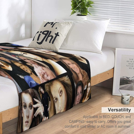 Celine Dion Collage Wrinkle-free Throw Blanket