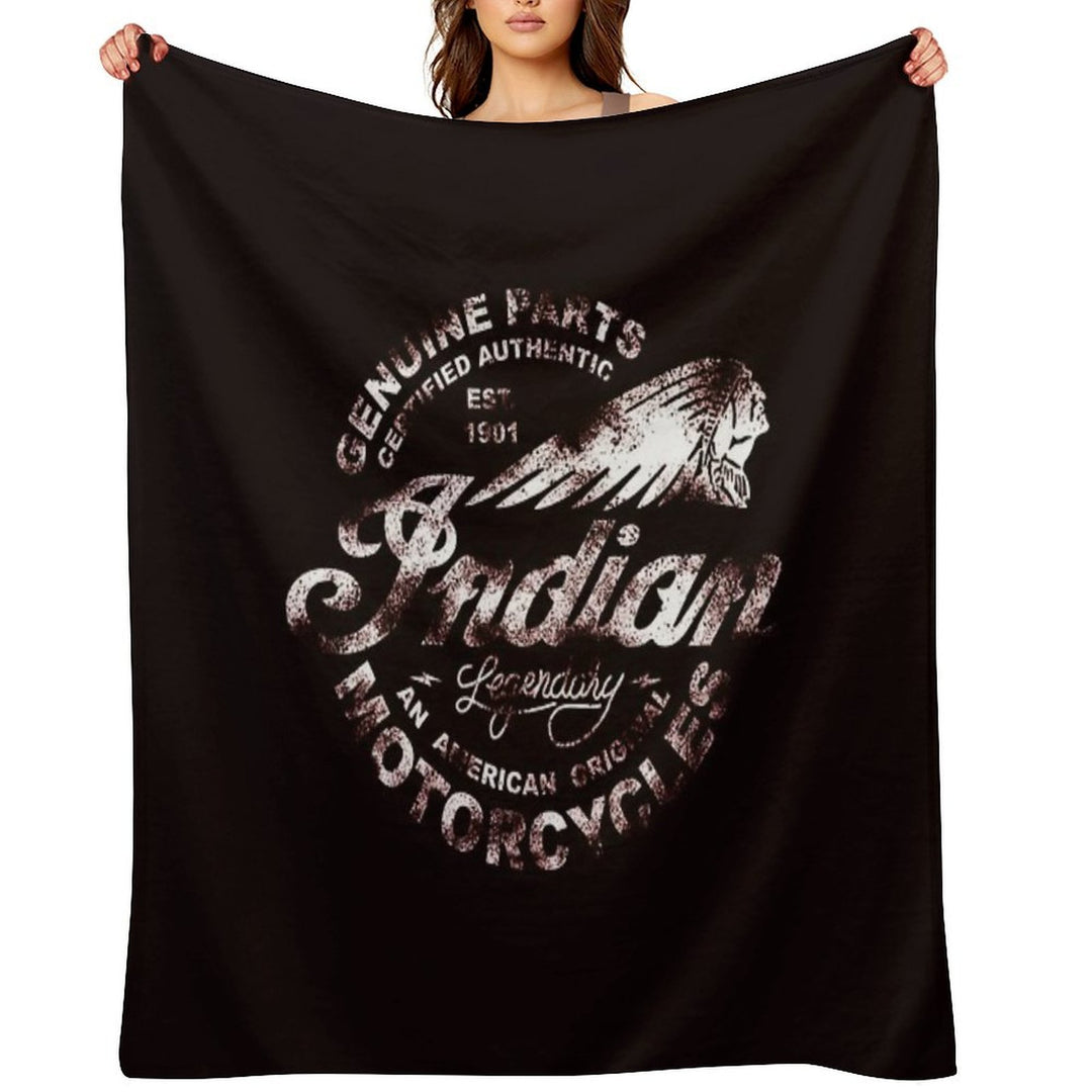 Indian Motorcycles Sign Legendary_White Durable Throw Blanket