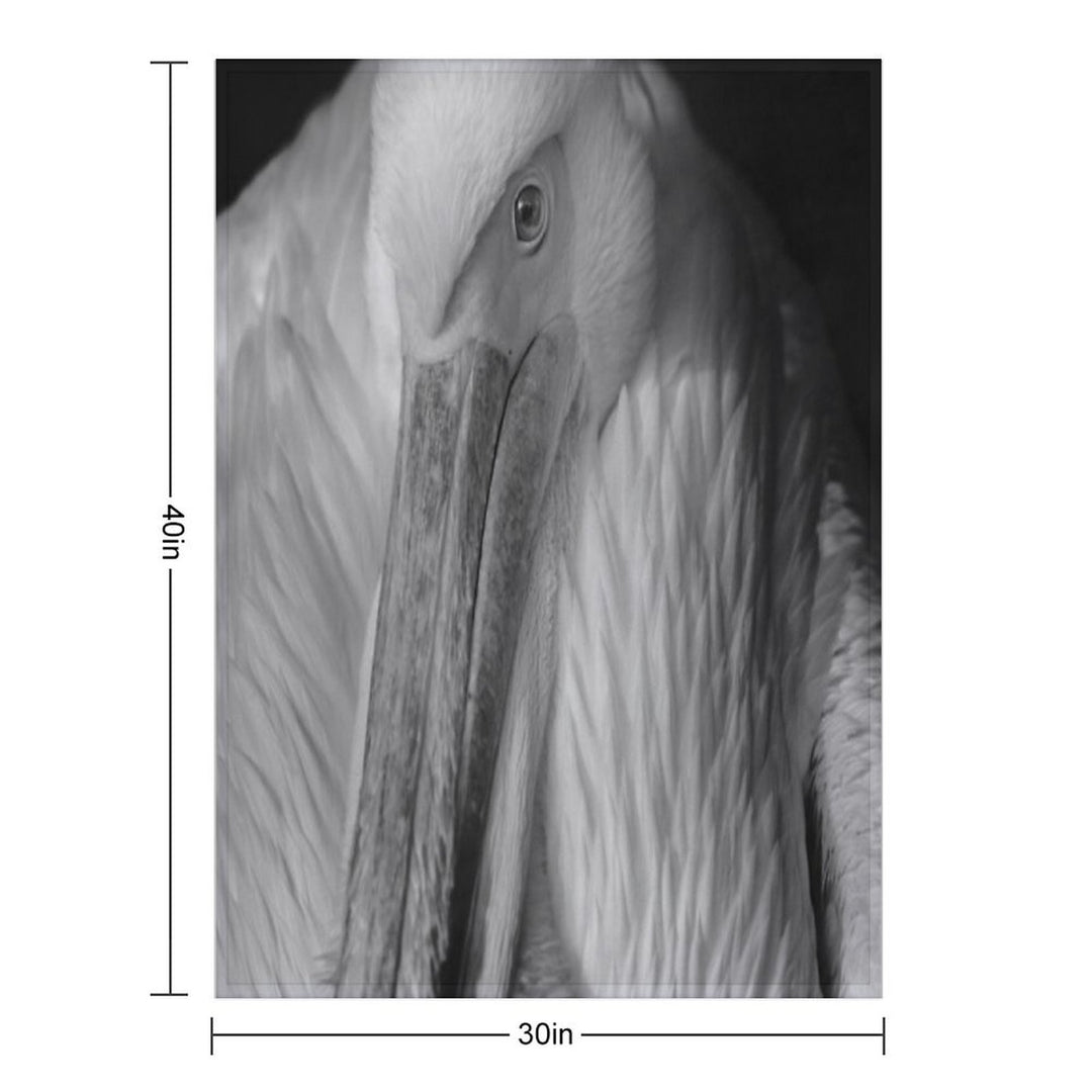 Pelican Portrait in Black And White – Wildlife Fine Art Photography Quick-dry Throw Blanket
