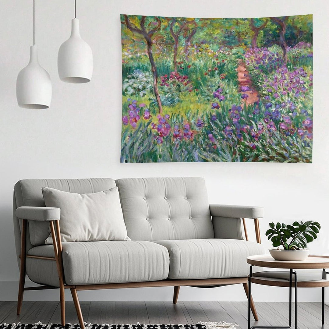 The Artist's Garden at Giverny by Claude Monet Tapestry