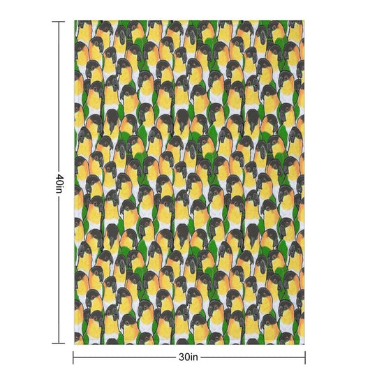 Black-headed Caique Parrots Eco-conscious Throw Blanket