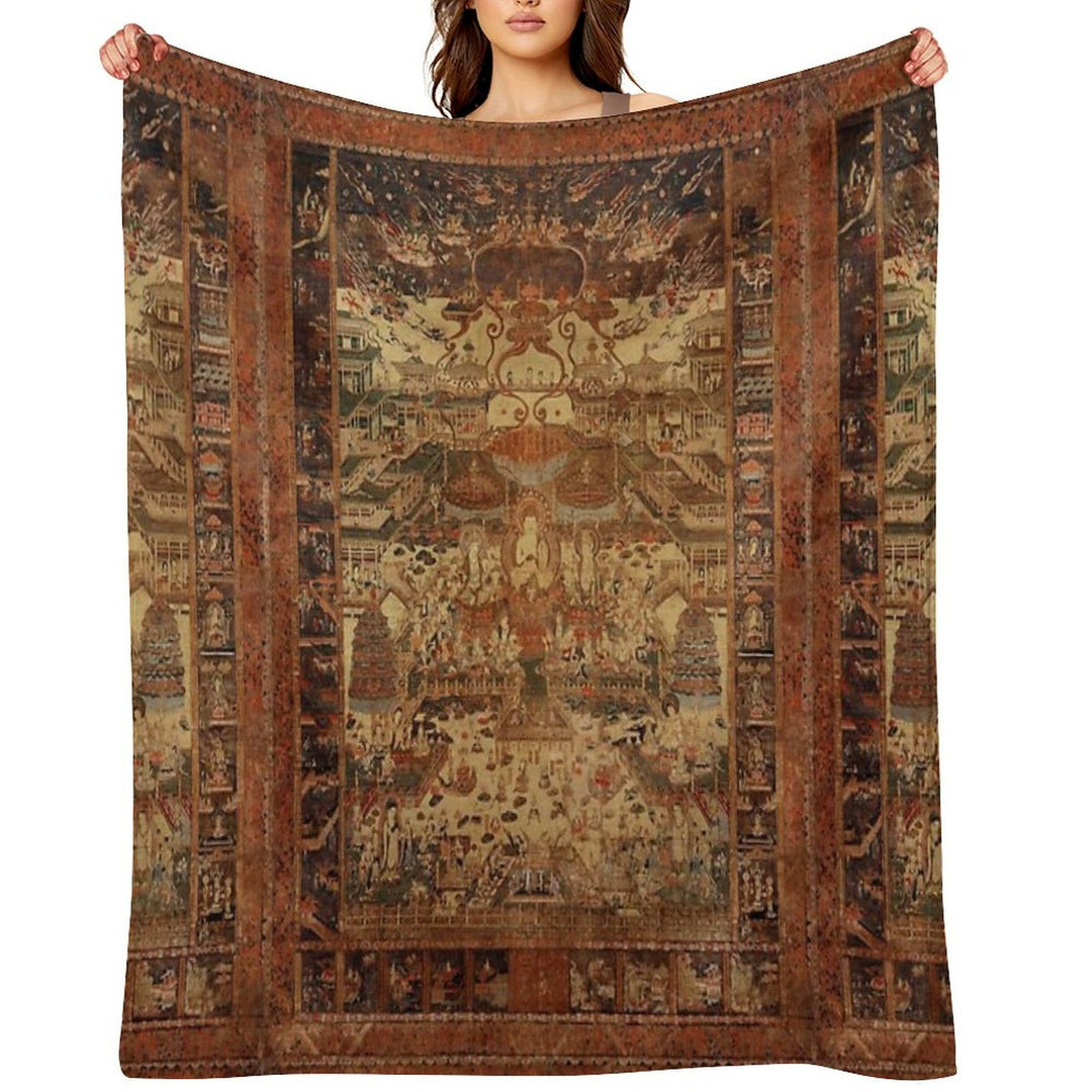 Buddhist Taima Mandala 46 Anti-pilling Throw Blanket