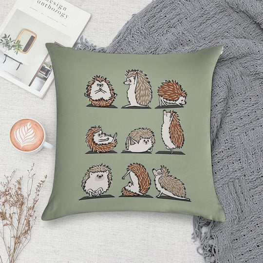 Hedgehog Yoga Soft Ultra-Soft Texture Throw Pillow
