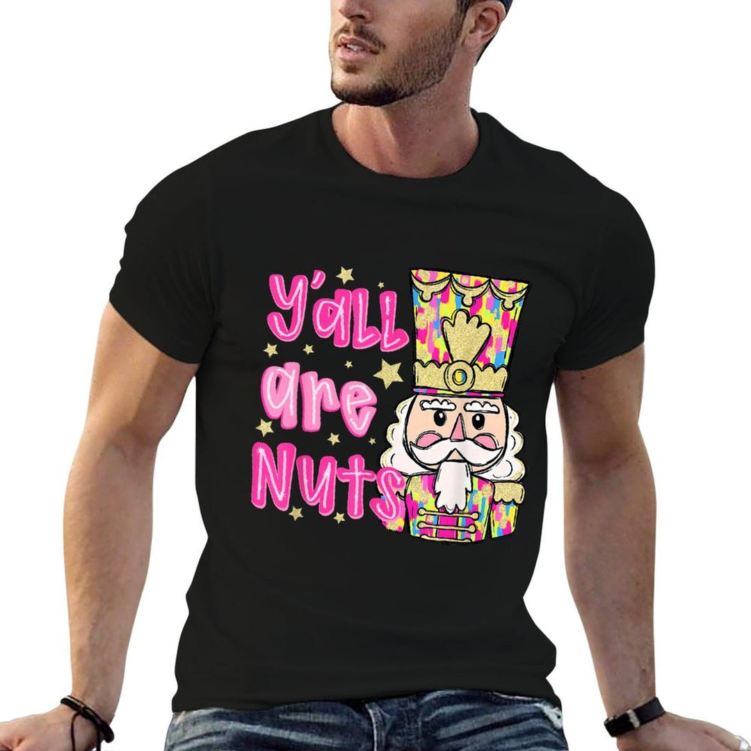 Funny Retro Yall Are Nuts Nutcracker Merry Christmas Season  Graphic-printed T-Shirt