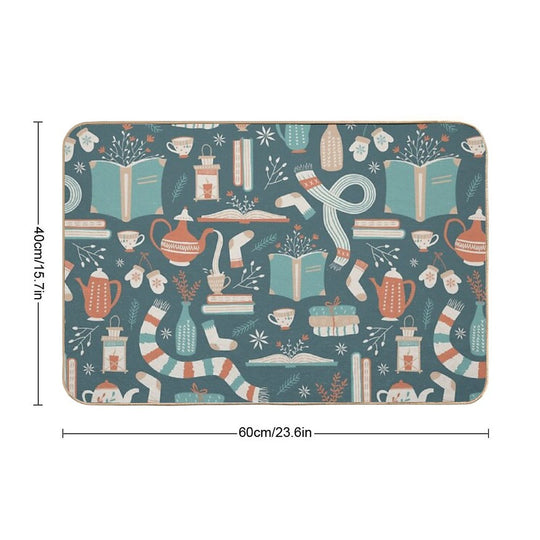 Hygge Reading  Fade-Resistant Bath Mat