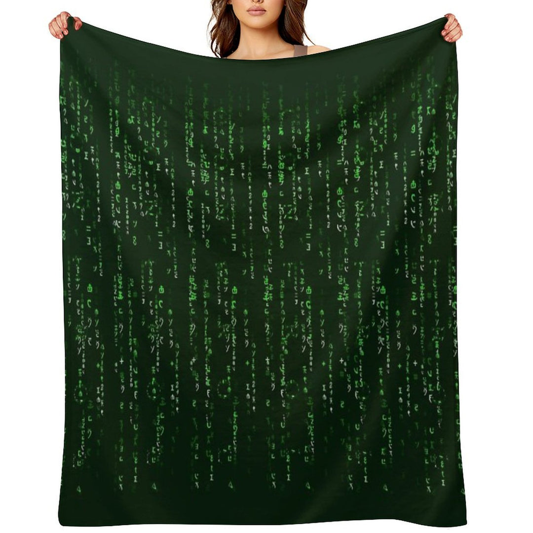 The Matrix Code (transparent) Shrink-resistant Throw Blanket