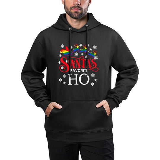 Santas Favorite Ho Gay Funny Christmas Rainbow Lesbian Queer Colorfast Hoodie