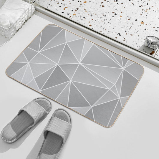 Geo Pattern (Silver Sand And White)  Multi-Purpose Bath Mat