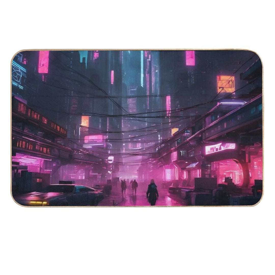 Cyberpunk Night City Art #1  Long-Lasting Bath Mat