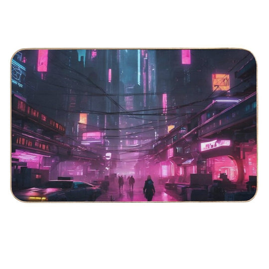 Cyberpunk Night City Art #1  Long-Lasting Bath Mat