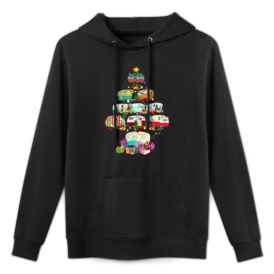Christmas Camping Lover X-mas Camping Truck Tree Camper Gift All-Day Comfort Hoodie