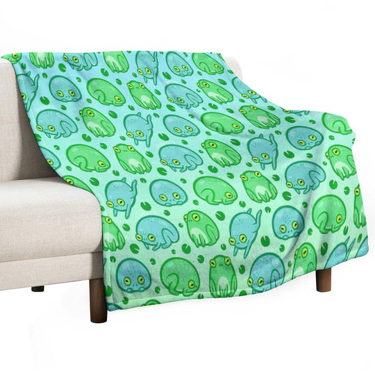 Friendly Frogs Premium Throw Blanket