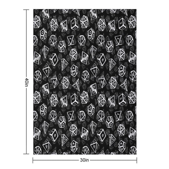 D20 Dice Set Pattern (White) Quick-dry Throw Blanket
