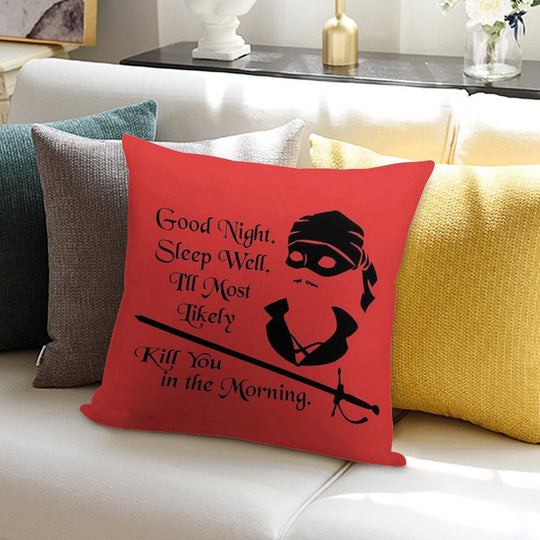Good Night Soft Short Plush Fabric Throw Pillow