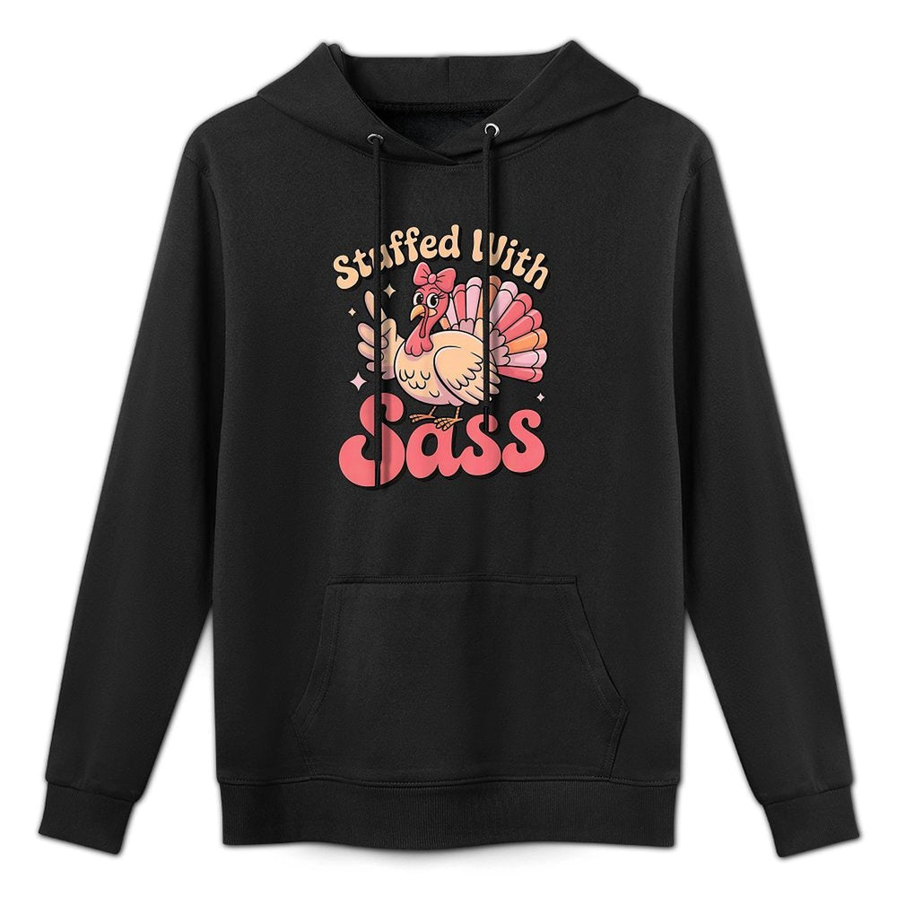 Stuffed with Sass Turkey Kids Girl Thanksgiving Toddler All-Day Comfort Hoodie