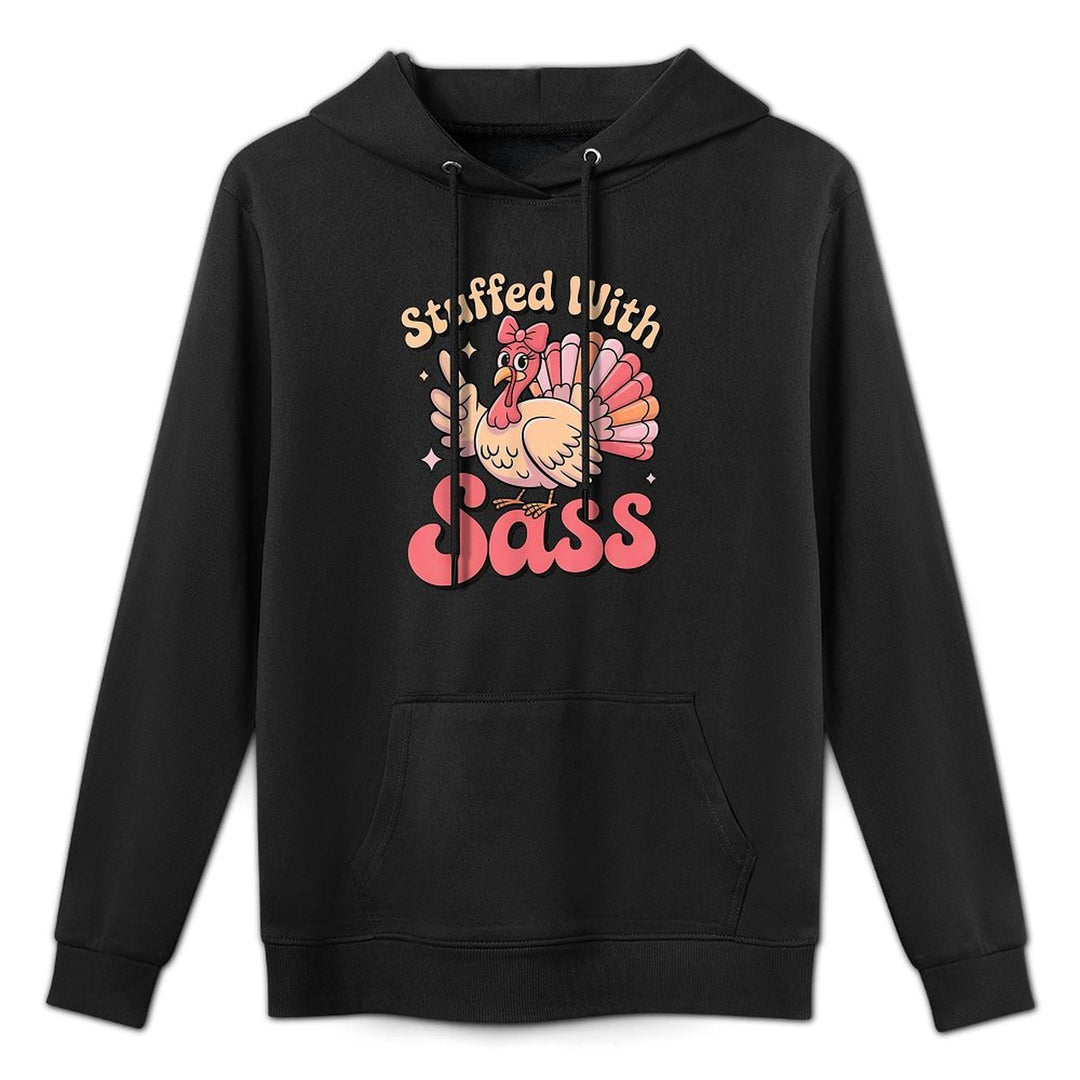 Stuffed with Sass Turkey Kids Girl Thanksgiving Toddler All-Day Comfort Hoodie