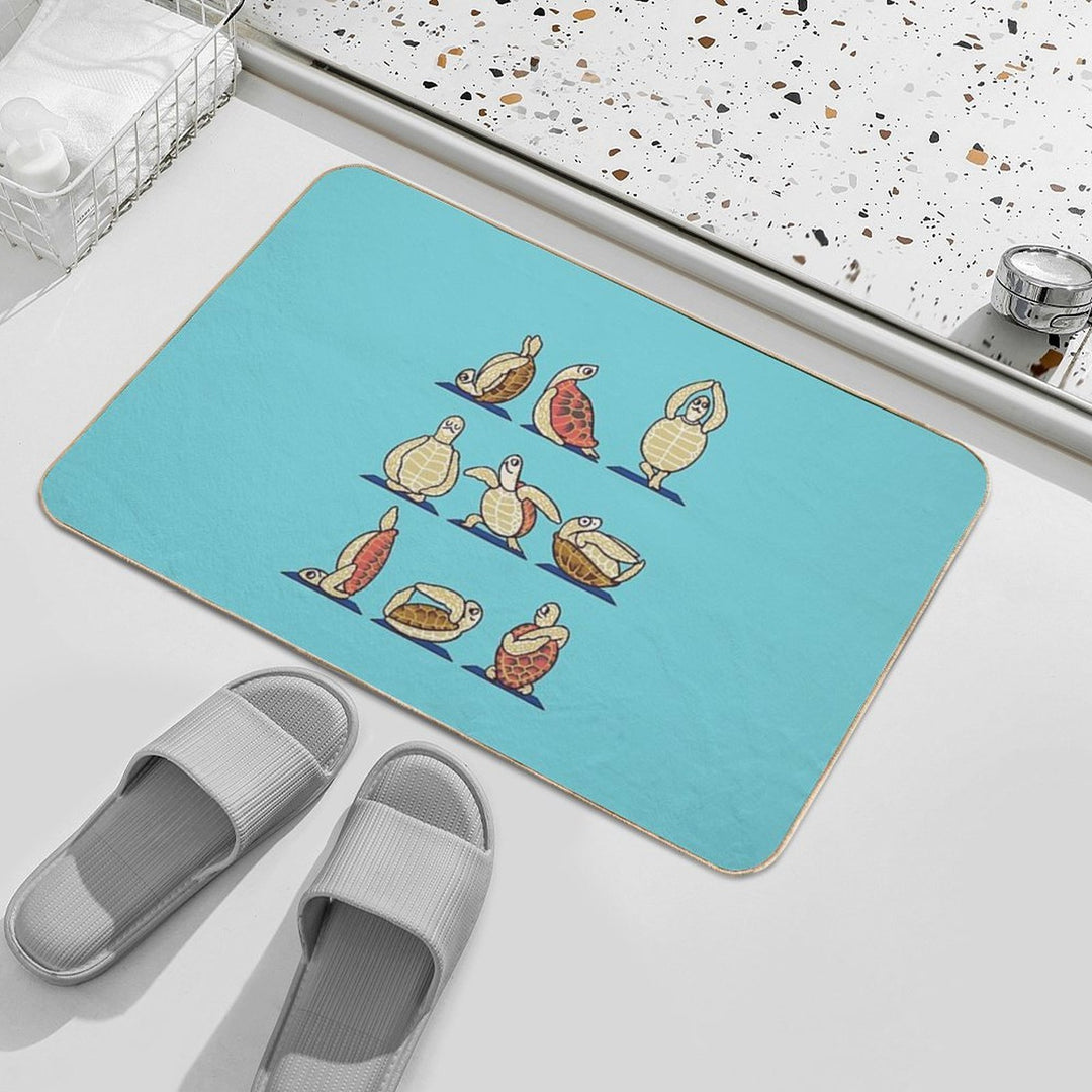 Green Sea Turtle Yoga  Easy Maintenance Bath Mat