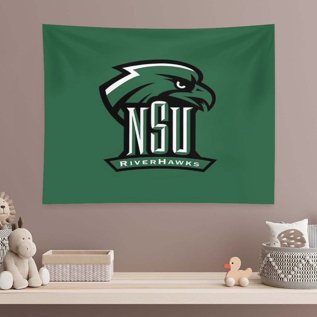 Northeastern State Green Black Tapestry