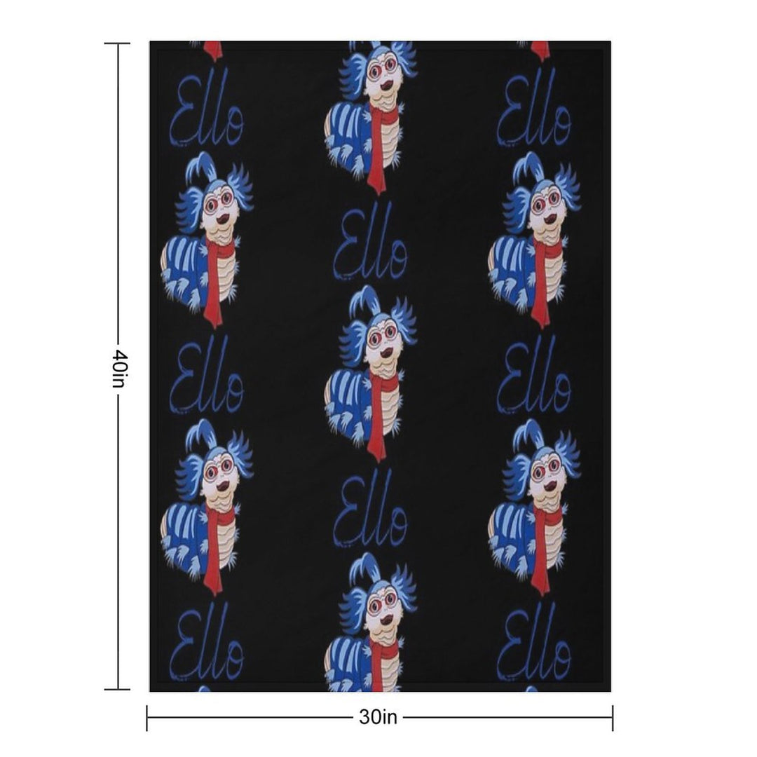 Ello from The Labyrinth Worm in Blue & Black Compact Throw Blanket